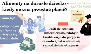 Alimenty na dorosłe dziecko: do kiedy płaci się alimenty? Sąd decyduje indywidualnie, gdy dziecko jest samodzielne i ma kwalifikacje zawodowe.