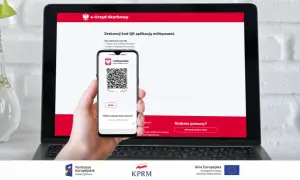 Jak rozliczyć PIT przez mObywatel? Zeskanuj kod QR z aplikacji mObywatel na ekranie laptopa e-Urzędu Skarbowego.