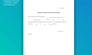 Wniosek o udzielenie urlopu wychowawczego. Dokument zawiera pola do wypełnienia dotyczące danych pracownika, pracodawcy, okresu urlopu oraz informacji o dziecku.