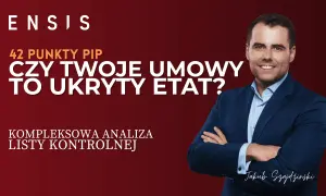 Mężczyzna w garniturze, analiza umów pod kątem ukrytego etatu. Pomoc dla przedsiębiorcy.