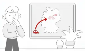 Zastanawiasz się nad akcyzą za auto? Na mapie Niemiec widać wzrost o 10% dla importowanego samochodu.