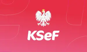 Biały orzeł na czerwonym tle, logo KSeF. Dyskutuje się o ksef odroczenie.