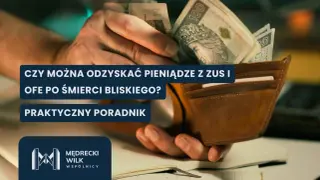 Jak sprawdzić OFE zmarłego? Praktyczny poradnik, jak odzyskać pieniądze z ZUS i OFE po śmierci bliskiego. W tle portfel z pieniędzmi.