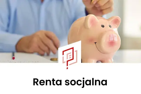 Różowa świnka-skarbonka, symbol oszczędzania na emeryturę socjalną. Dłoń wrzuca monetę.