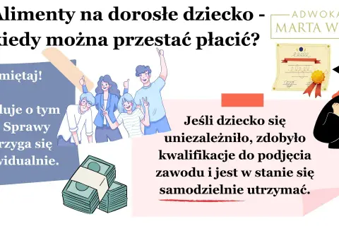 Alimenty na dorosłe dziecko: do kiedy płaci się alimenty? Sąd decyduje indywidualnie, gdy dziecko jest samodzielne i ma kwalifikacje zawodowe.