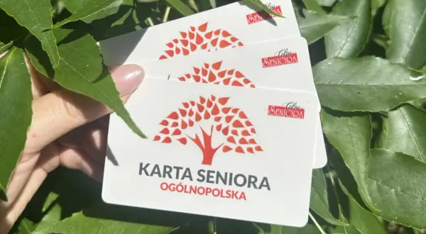 Karta Seniora z symbolem drzewa i liśćmi. Dostępna dla wszystkich seniorów.