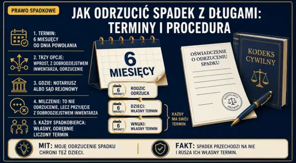 Jak odrzucić spadek u notariusza? Informacje o terminach i procedurze. Kalendarz, dokumenty i Kodeks Cywilny.