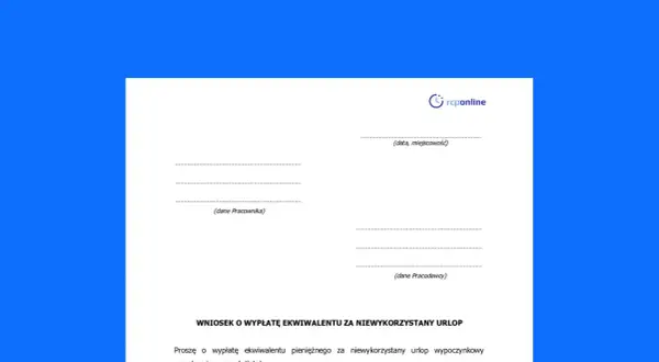 Pfron druki do pobrania: wniosek o ekwiwalent za niewykorzystany urlop.
