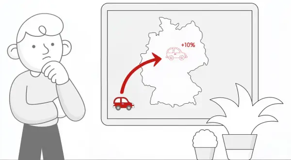 Zastanawiasz się nad akcyzą za auto? Na mapie Niemiec widać wzrost o 10% dla importowanego samochodu.