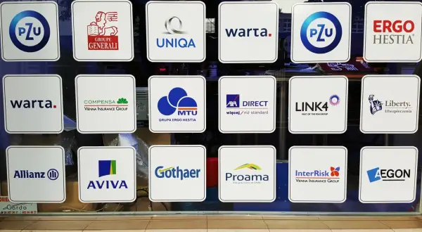 Logotypy ubezpieczycieli: PZU, Generali, Uniqa, Warta, Compensa, MTU, AXA Direct, Link4, Liberty, Allianz, Aviva, Gothaer, Proama, InterRisk, Aegon. Jak sprawdzić czy jestem ubezpieczony?