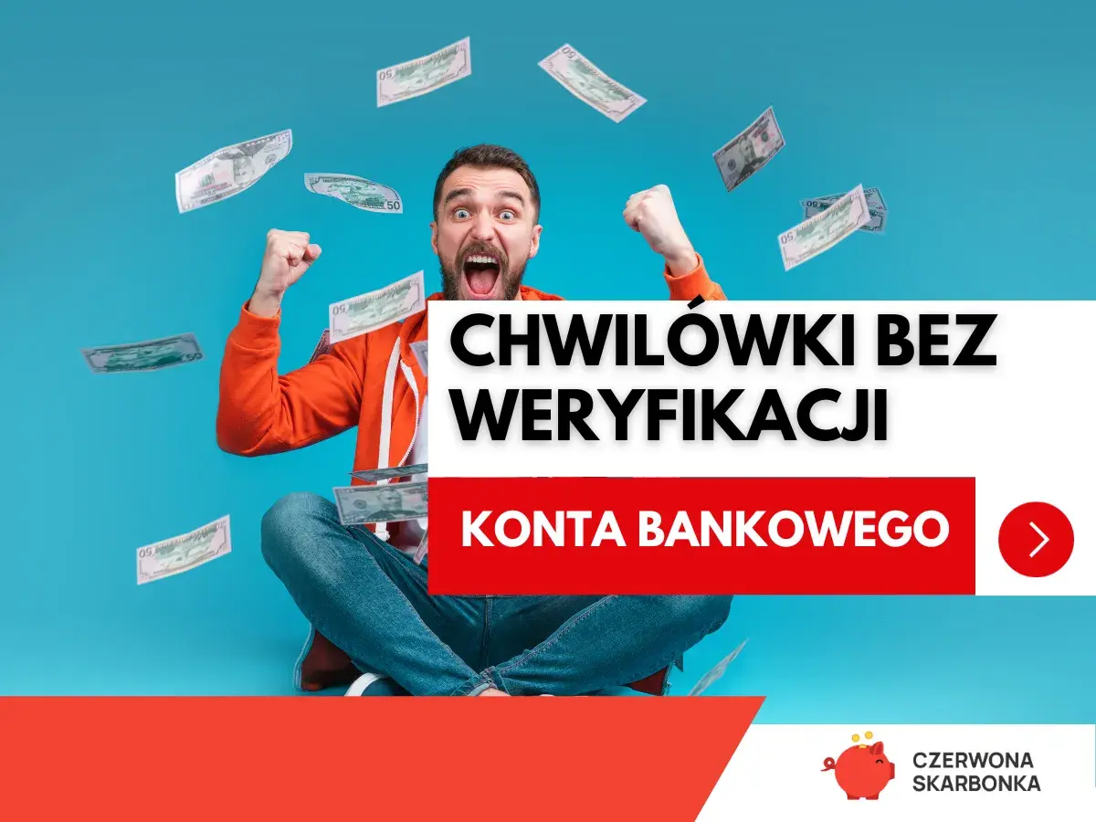 Radosny mężczyzna z uniesionymi rękami, wokół niego lecą banknoty. Szybka pożyczka bez sprawdzania zdolności kredytowej.