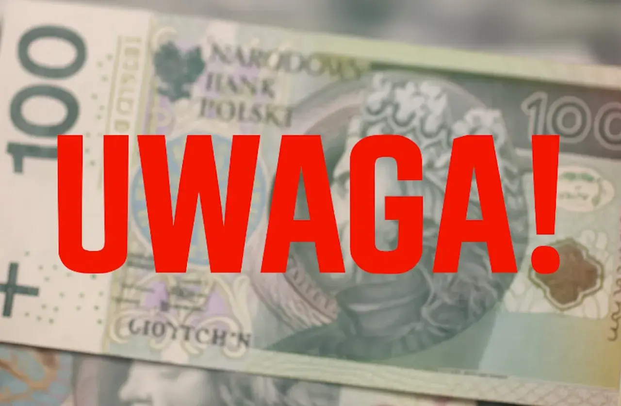 Uwaga! Zmiany w zasiłku stałym. Polskie banknoty 100 zł na tle.