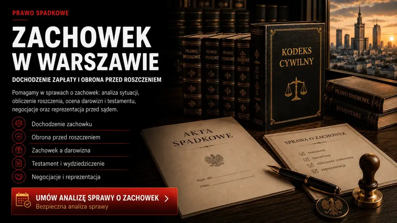 Prawo spadkowe: pomoc w sprawach o zachowek, testament, darowizny i reprezentacja prawna w Warszawie.