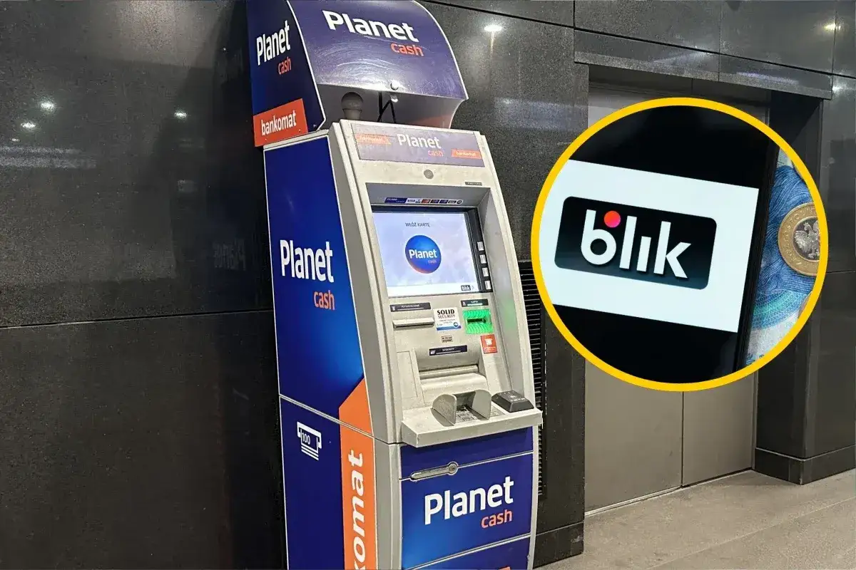 Bankomat Planet Cash i logo Blik. Sprawdź, ile można wypłacić z bankomatu, by wygodnie zasilić konto.