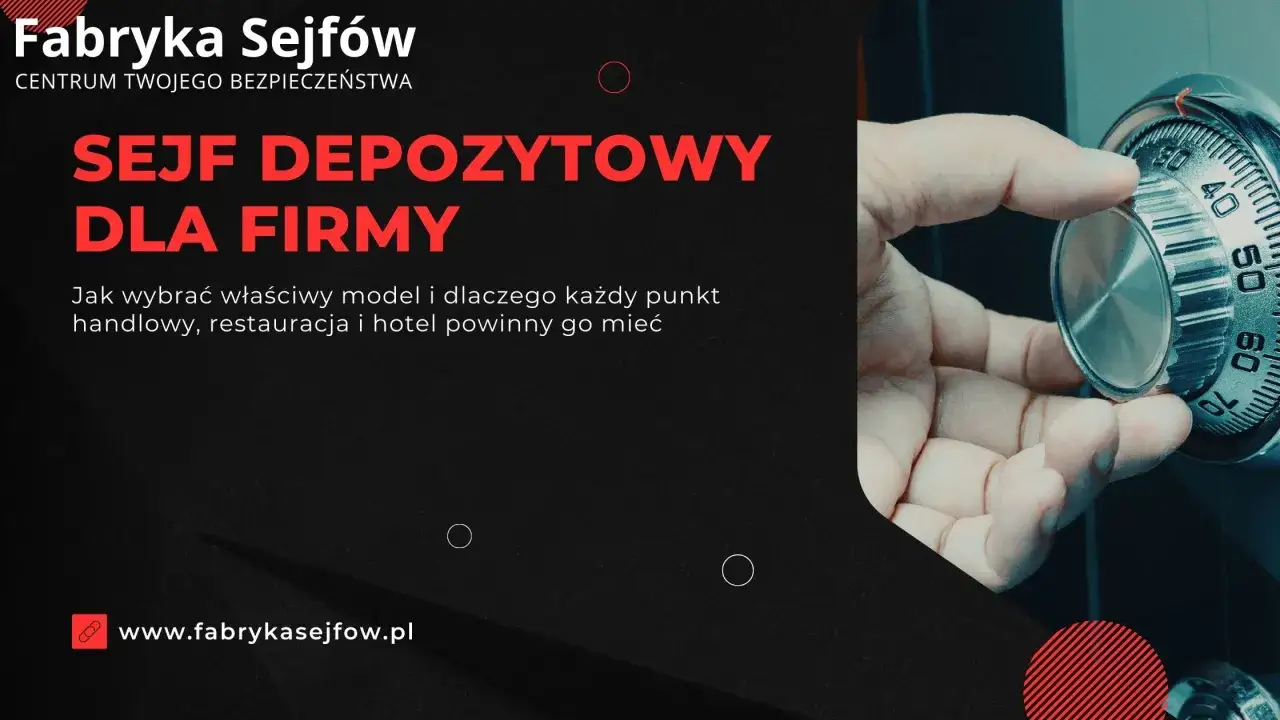 Dłoń kręci pokrętłem sejfu depozytowego. Fabryka Sejfów oferuje rozwiązania dla firm, punktów handlowych, restauracji i hoteli.