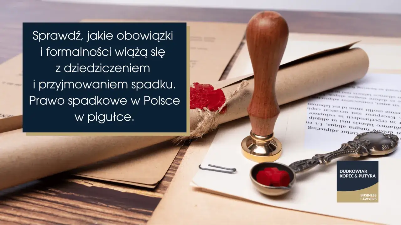 Pieczęć lakowa i stempel do dokumentów, symbolizujące formalności spadkowe. Każdy spadkobierca powinien znać prawo.