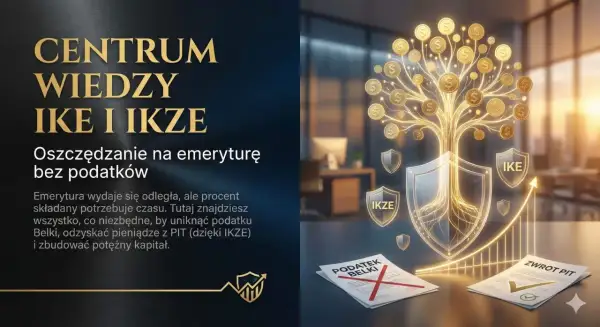 Drzewo życia z monetami symbolizuje wzrost kapitału. Centrum Wiedzy IKE i IKZE oferuje oszczędzanie na emeryturę bez podatków, pomagając zbudować potężny fundusz emerytalny.