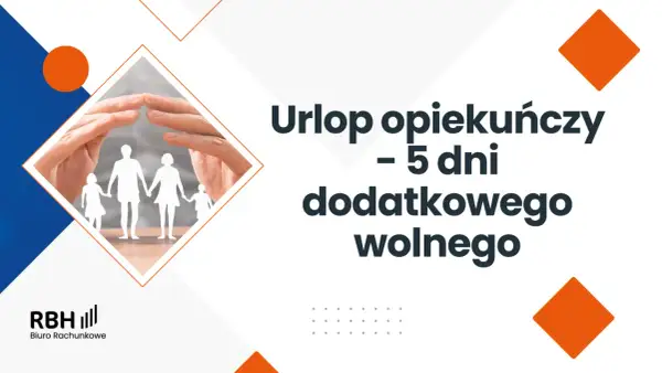 Ręce chroniące rodzinę z papieru. Urlop opiekuńczy to 5 dni dodatkowego wolnego. RBH Biuro Rachunkowe.