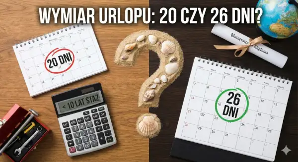 Kalkulator i kalendarze pokazują różne wymiary urlopu: 20 dni lub 26 dni. Czy to zależy od stażu pracy?