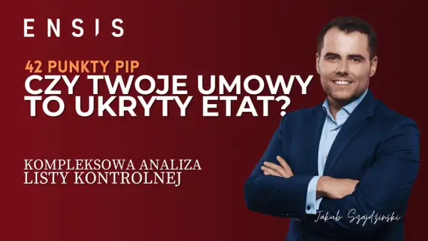 Mężczyzna w garniturze, analiza umów pod kątem ukrytego etatu. Pomoc dla przedsiębiorcy.