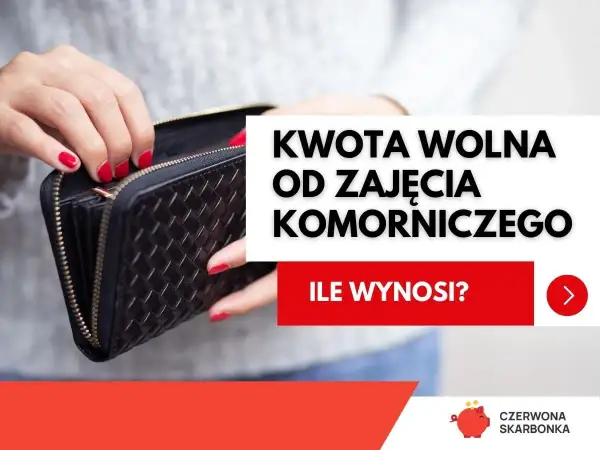 Dłonie z czerwonym lakierem otwierają czarny portfel.
