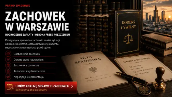 Prawo spadkowe: pomoc w sprawach o zachowek, testament, darowizny i reprezentacja prawna w Warszawie.